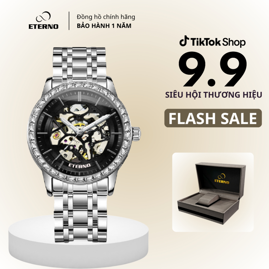 Đồng Hồ Cơ Nam - Thương Hiệu ETERNO E26-0100 Thiết kế mặt đồng hồ độc đáo