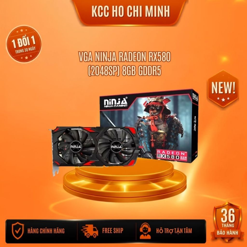 VGA NINJA RADEON RX580 (2048SP) 8GB GDDR5 - Bảo hành 36 Tháng