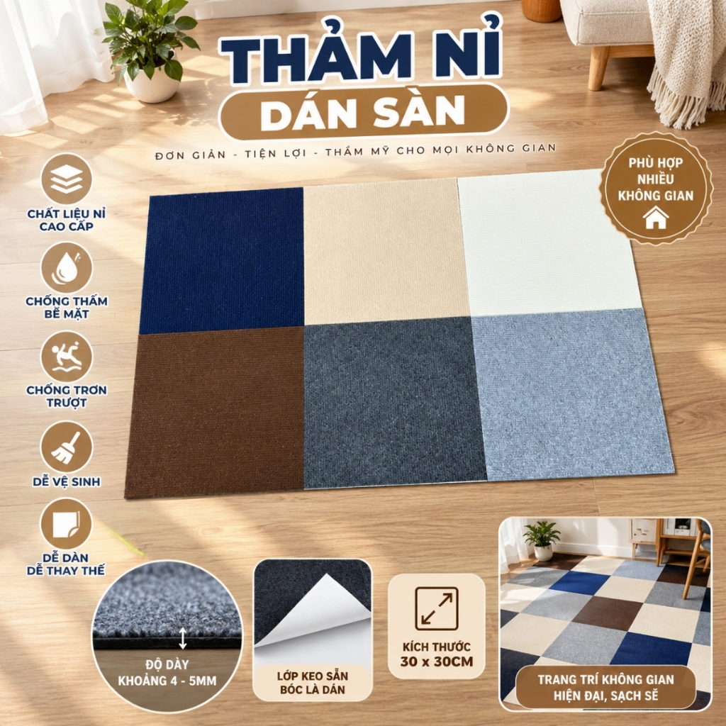 Thảm nỉ dán sàn