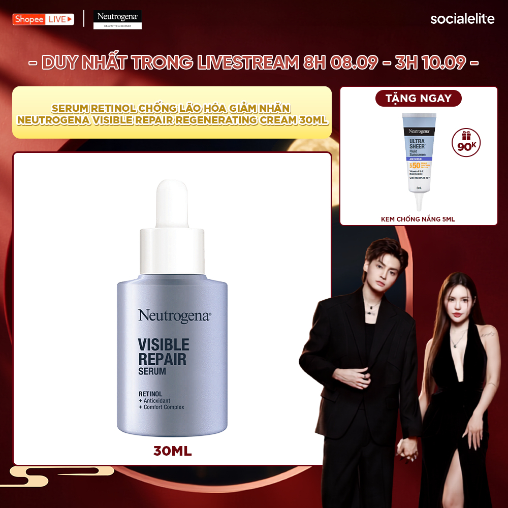 [Lucie] Serum Retinol Chống Lão Hóa Giảm Nhăn Neutrogena Visible Repair Serum (30ml)