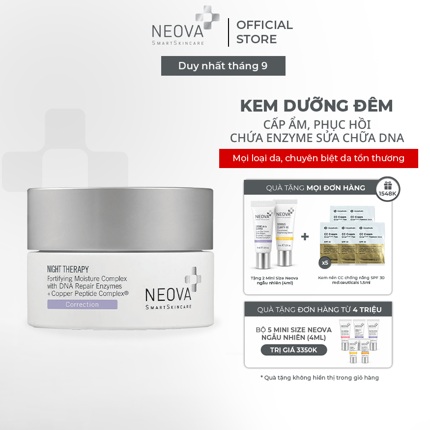 Kem dưỡng ẩm, phục hồi da ban đêm Neova Night Therapy 50ml