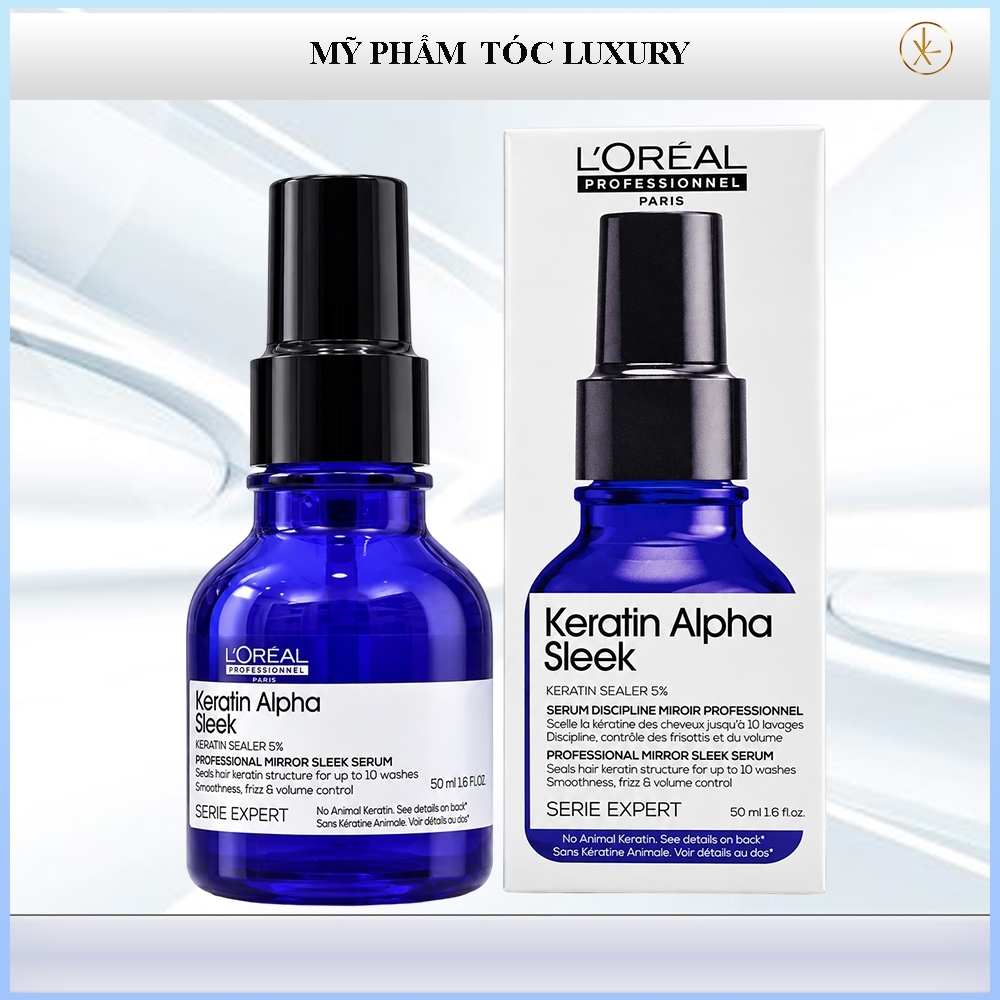 Serum dưỡng tóc bóng mượt Loreal Keratin Alpha Sleek 50ml (KAS)