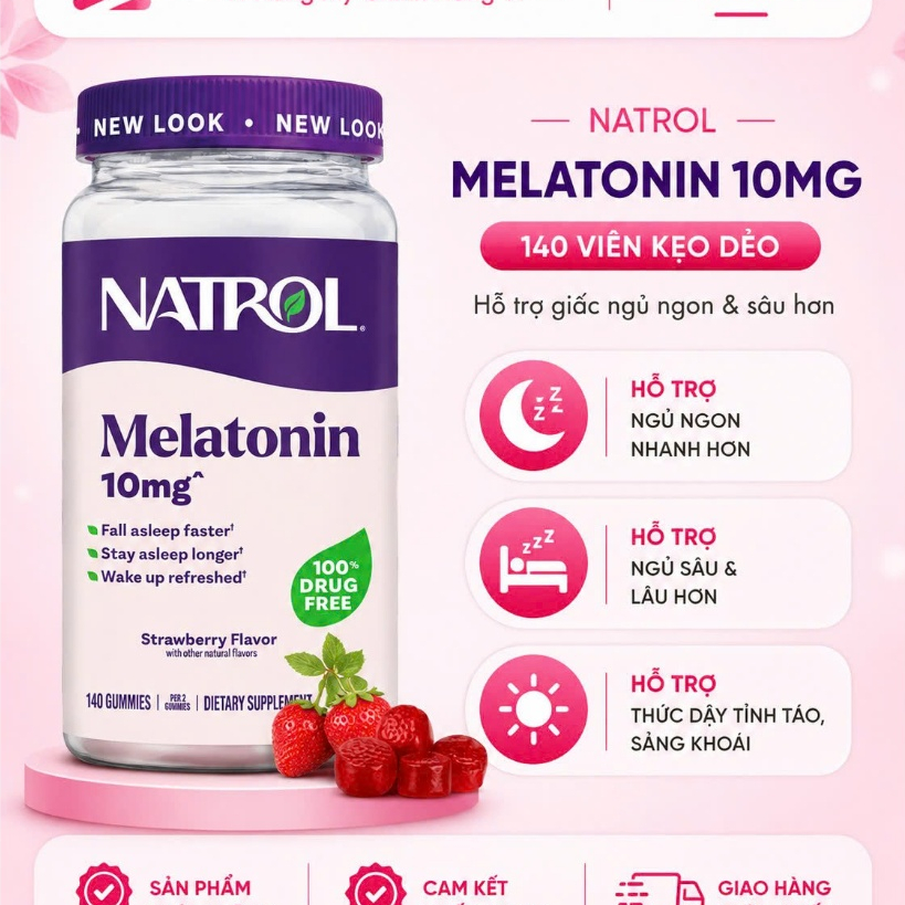 natrol melatonin 10mg dạng kẹo