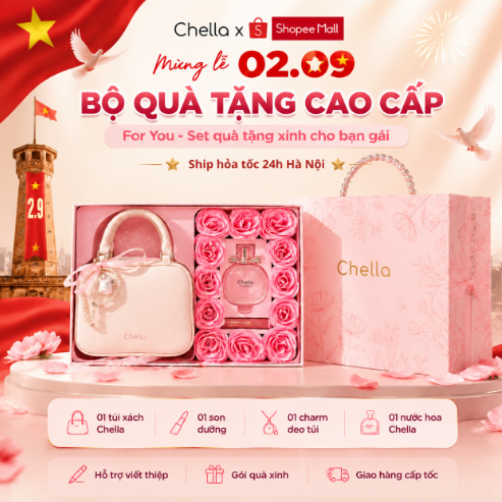 Bộ Quà Tặng Túi Xách CHELLA "For You" 2026- Quà tặng cho phái nữ - Quà tặng kĩ niệm tình yêu - Quà s