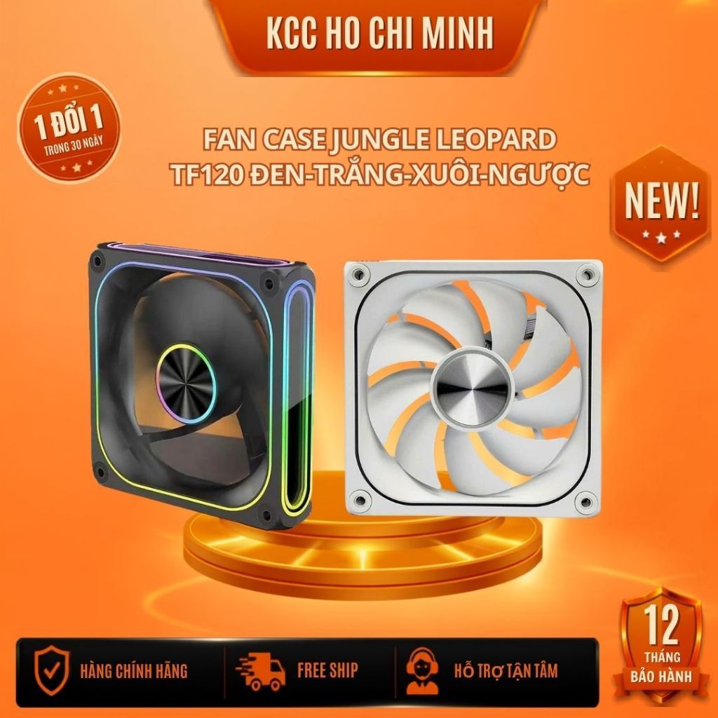Fan case Jungle Leopard TF120 Đen-Trắng-Xuôi-Ngược - Bảo hành 12 tháng