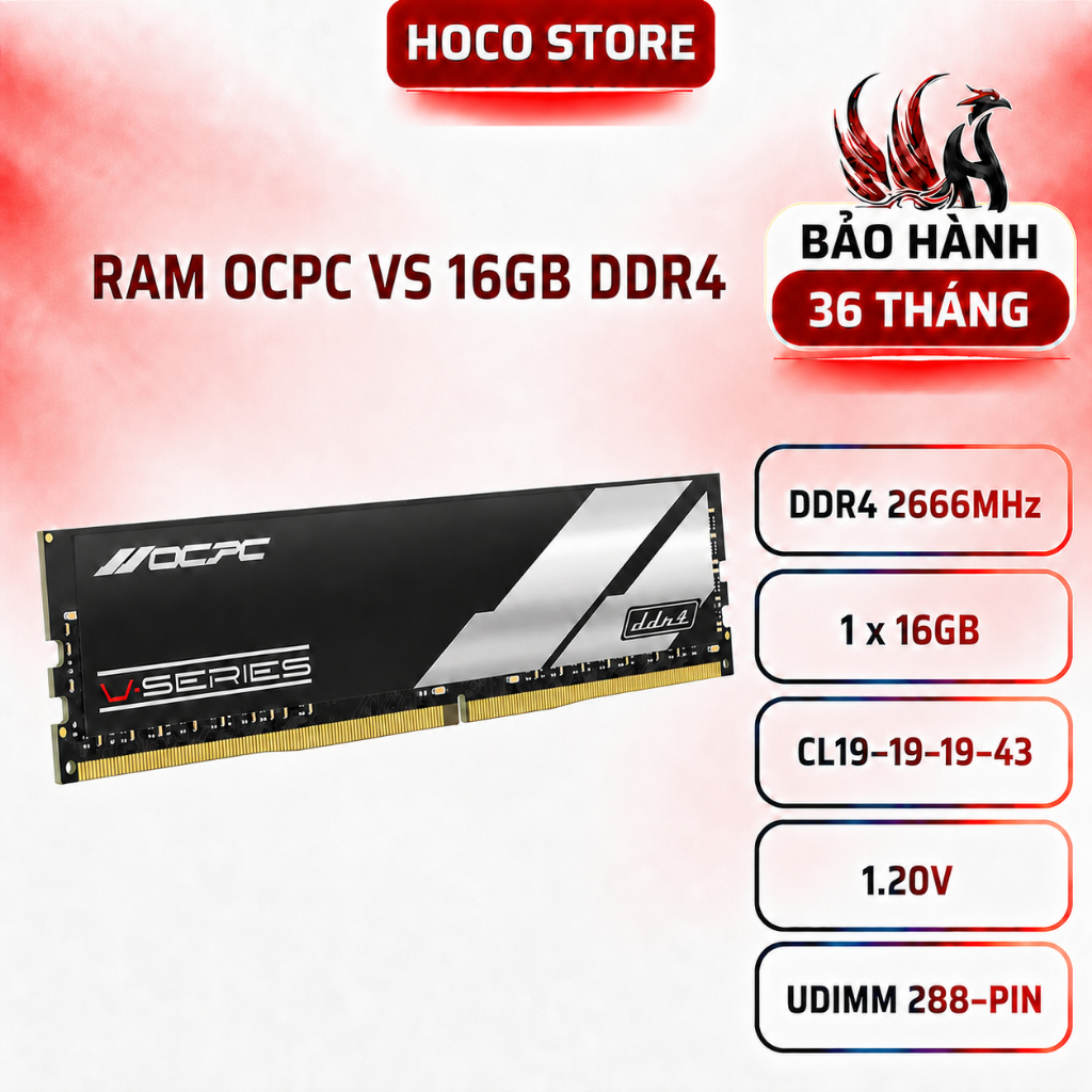RAM OCPC VS 16GB DDR4 2666MHz CL19 1x16GB Chính Hãng Bảo Hành 36 Tháng | Hoco Store PC