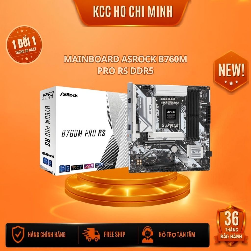 Mainboard ASRock B760M Pro RS DDR5 - Bảo hành 36 tháng
