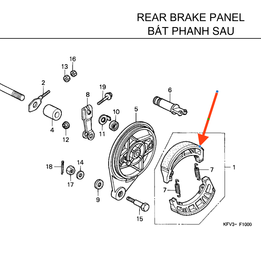 Bố Thắng Đùm (Má Phanh Đùm) Xe Honda Wave Dream Future Blade (06430GCE305)