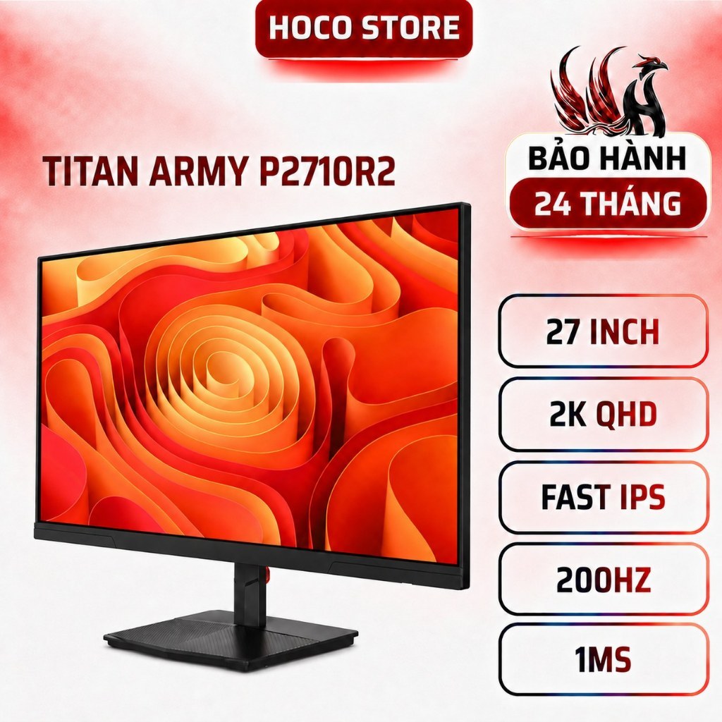 Màn Hình Titan Army P2710R2 27 Inch 2K QHD Fast IPS 200Hz 1ms Phẳng | BH 24 Tháng | Hoco Store PC