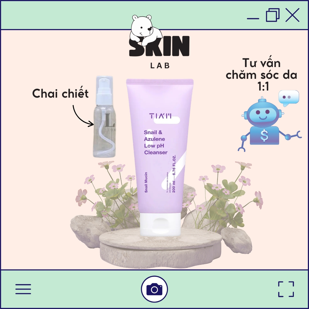 [TIAM]_Sữa Rửa Mặt Ốc Sên Làm Dịu Da Tiam Snail & Azulene Low pH Cleanser