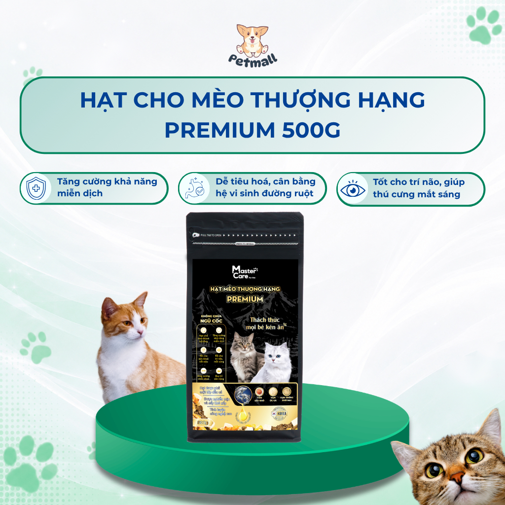 Túi Hạt Cho Mèo Premium Nhiều Loại Topping Giúp Bé Dễ Ăn Mạnh Khỏe 500g MasterCare
