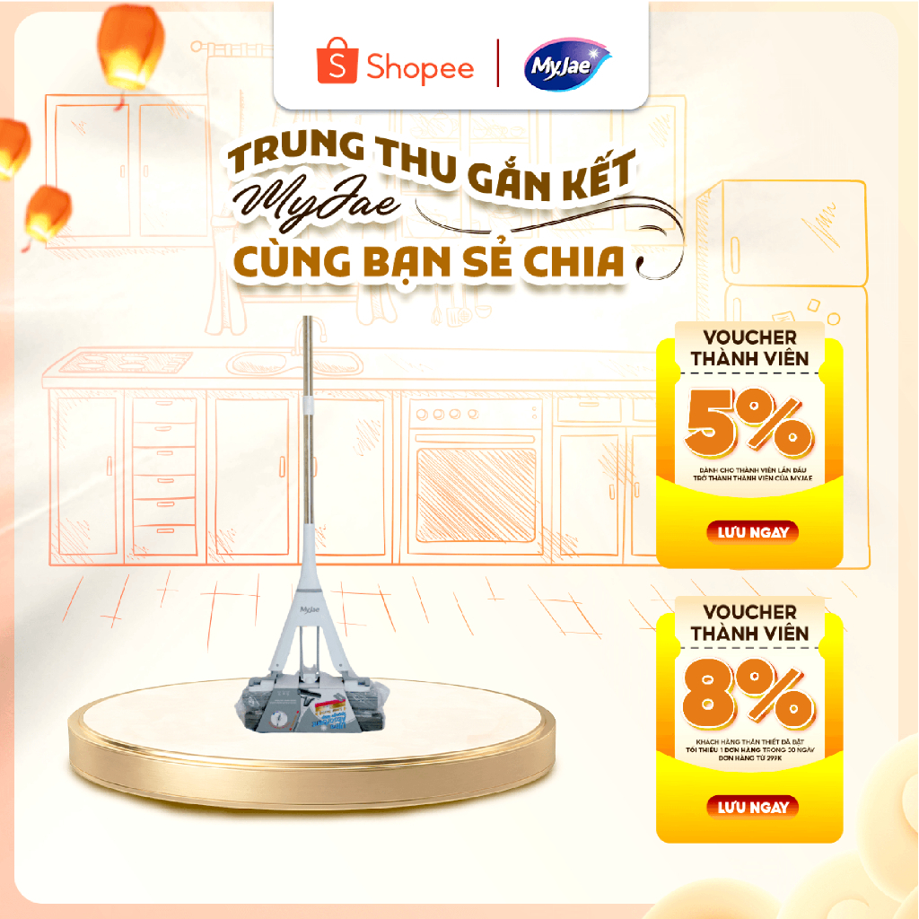 Cây Lau Nhà Mút PVA MyJae – Siêu Thấm Nước, Dễ Vắt Khô