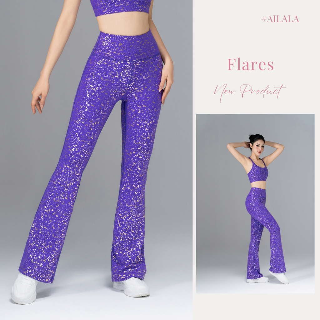 AiLALA LUX99 Quần Loe Tập Yoga Gym, Quần Thể Thao Ống Loe Cạp Cao, Chất Liệu Cao Cấp, Size S-XL