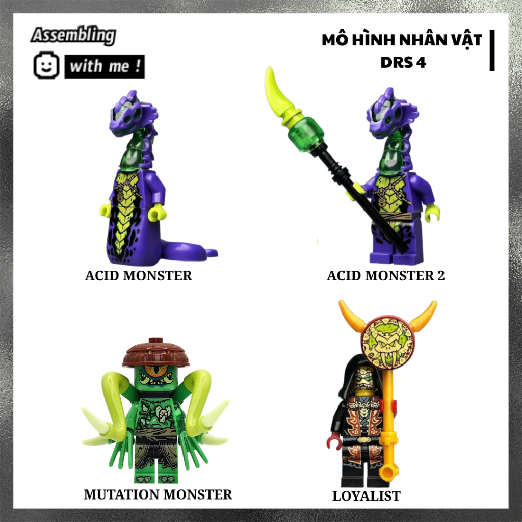 Đồ chơi lắp ráp mô hình Ninja nhân vật phản diện Loyalist, Mutation Monster, Macid Monster - Dragon 