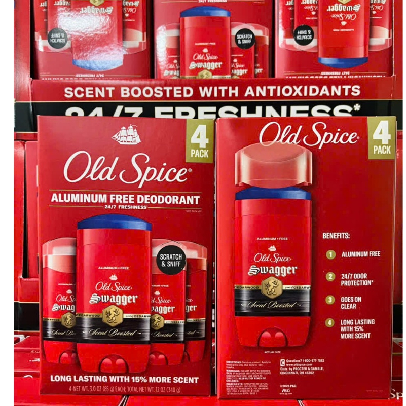 SET 4 CHAI LĂN KHỬ MÙI NAM CAO CẤP MỸ OLD SPICE SWAGGER DEODORANT CHAI 85G NHẬP MỸ