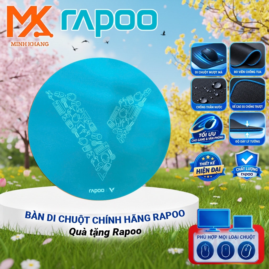 Lót Chuột Rapoo Gaming Chính Hãng Màu Xanh/Đen Bề Mặt Mịn Chống Trượt – Mouse Pad Rapoo