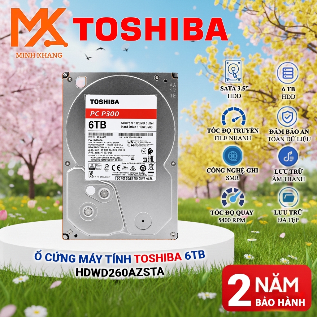 Ổ Cứng HDD Toshiba P300/S300 2TB/4TB/6TB SATA 3.5 Inch Cho Máy Tính & Camera