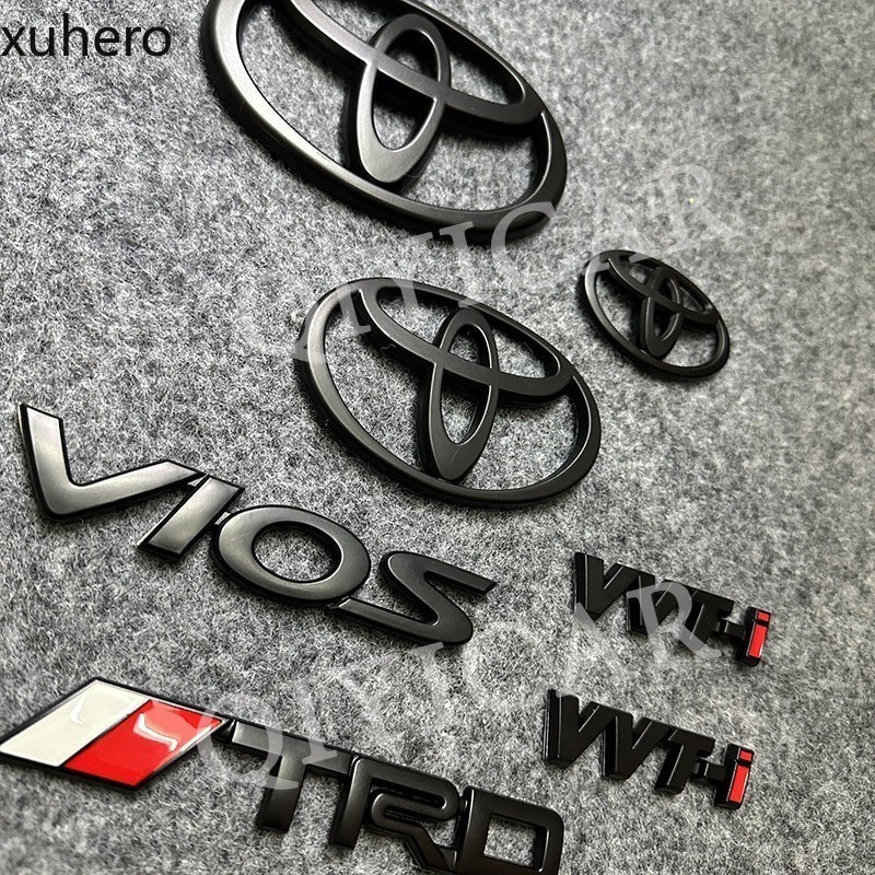 Combo 7 Miếng Dán Logo NCP93 Cho VIOS DUGONG 2007-2013 Màu Đen Mờ Thiết Kế Tinh Tế Dễ Lắp Đặt