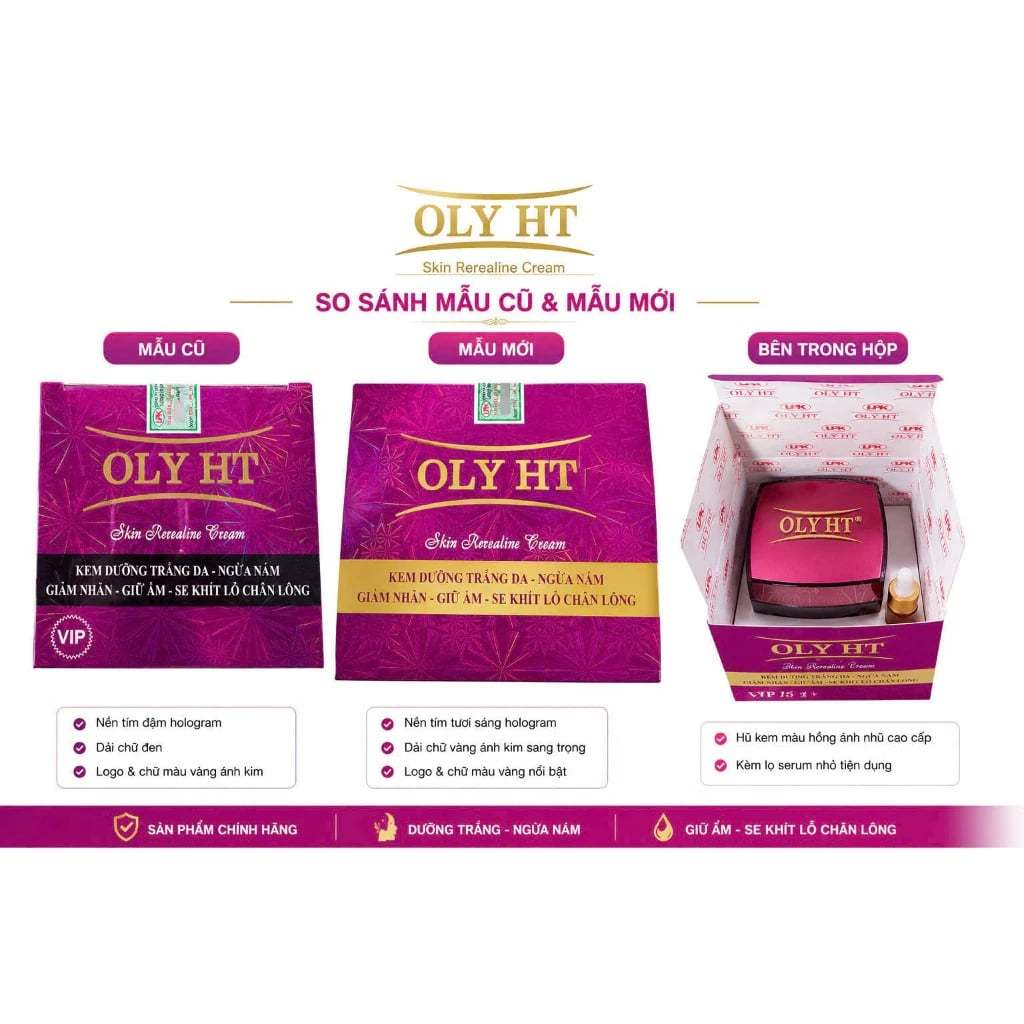 KEM DƯỠNG TRẮNG DA - NGỪA NÁM - GIẢM NHĂN - GIỮ ẨM - SE KHÍT LỖ CHÂN LÔNG - OLYHT 35g ( 10 in 1 )