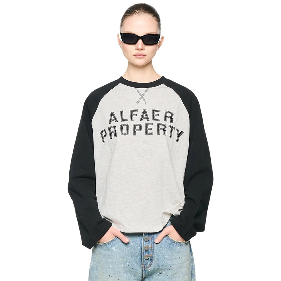 ÁO THUN LOCAL BRAND “ALFAER” PROPERTY RAGLAN LONGSLEEVE T-SHIRT - GREY