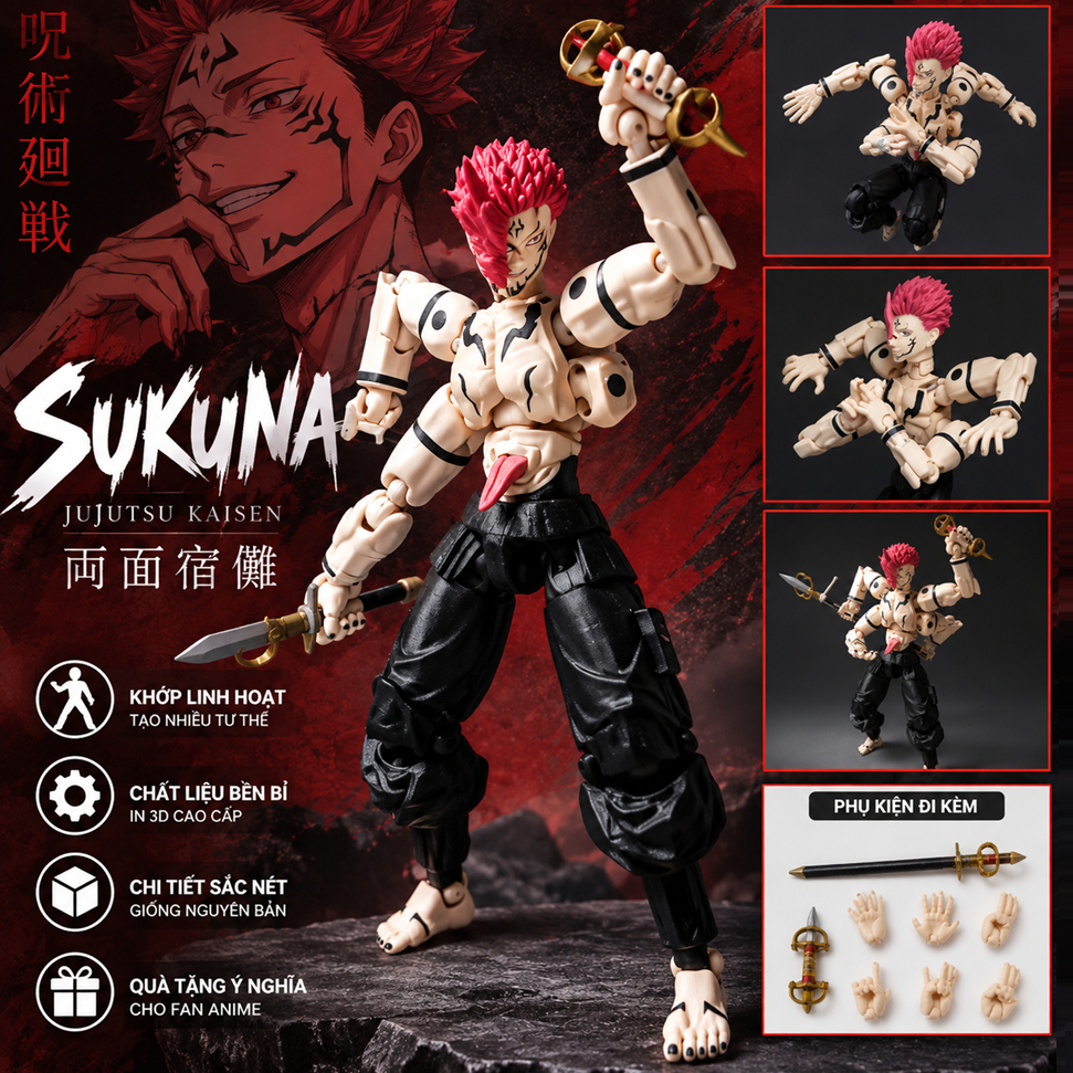 Mô Hình Dummy 13 Anime Nhân Vật Sukuna, Gojo, Inosuke, Songoku vs Vegeta phiên bản in 3D nhiều màu