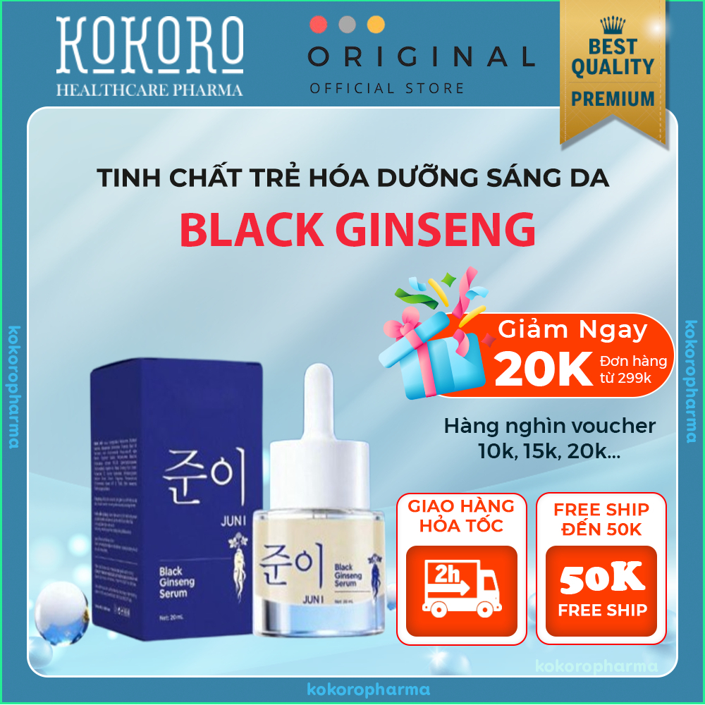 [CHÍNH HÃNG] Serum Nhân Sâm Đen Black Ginseng Serum JUNI - Serum JUNI  Black Ginseng Thu Nhỏ Lỗ Chân