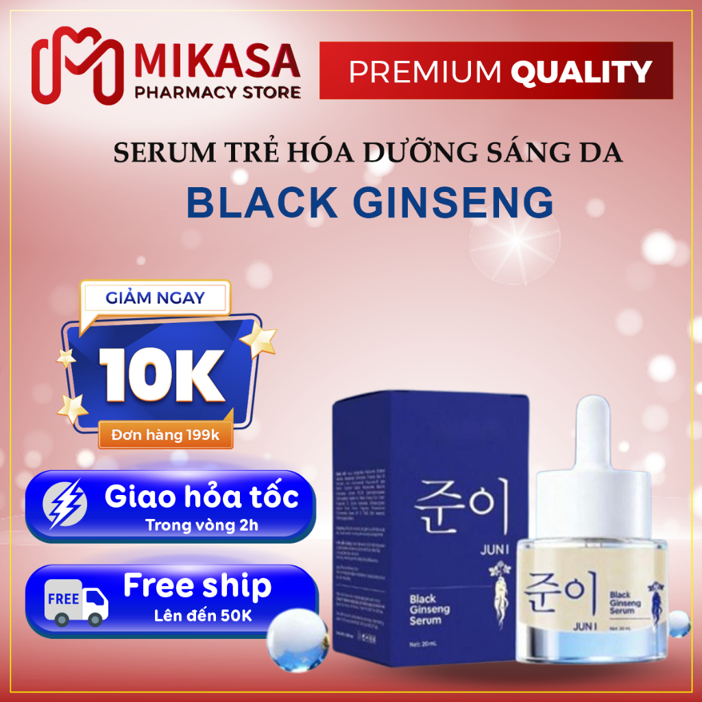 Serum Dưỡng Sáng Da Cấp Ẩm Mịn Màng Black Ginseng JUNI - Tinh Chất Black Ginseng Serum JUNI Khử Thâm