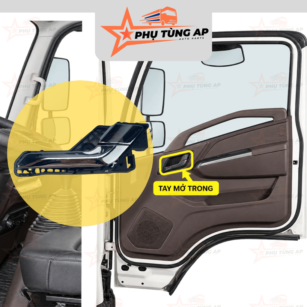Tay mở trong IZ650 - mạ crom, dành cho dòng xe tải IZ650 Đô Thành và các dòng xe có thông số tương đ