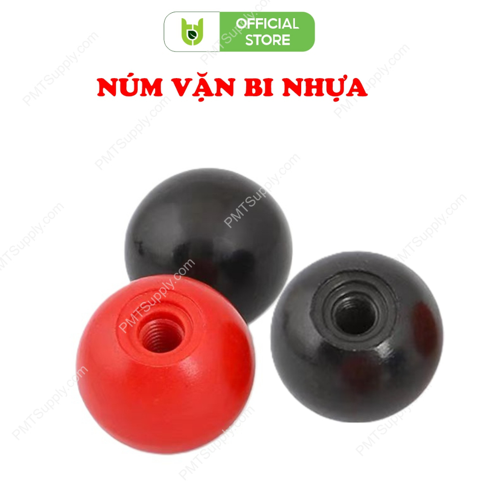 Bi nhựa có ren vặn, Tay nắm bi tròn siết ren, Núm vặn bi nhựa có ren vặn ren nhựa cơ khí