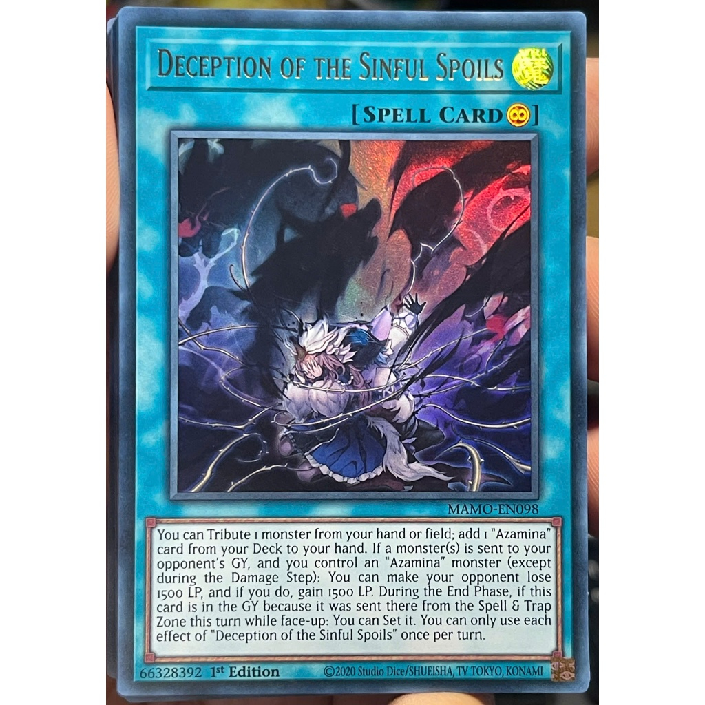 [KW2 Yugioh] [EN-UK] Thẻ MAMO-EN098 Deception of the Sinful Spoils - Ultra Rare - Pool D