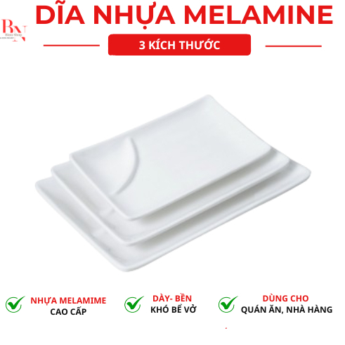 Đĩa Nhựa Horeca Melamine Hình Chử Nhật