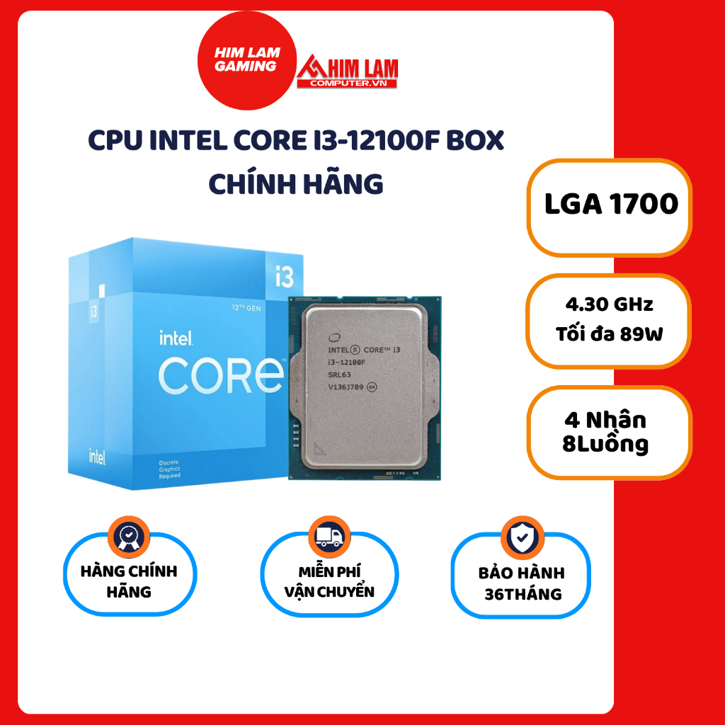CPU Intel Core i3-12100F (3.30 Up to 4.30GHz LGA 1700) Box