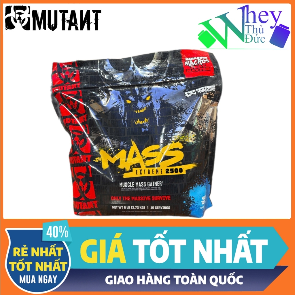 Sữa tăng cân Mutant Mass Extreme 2500 6LBS 2.72KG đủ vị Vani