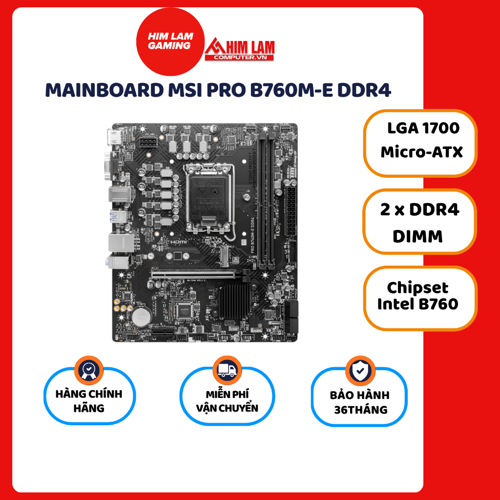 MAINBOARD MSI PRO B760M-E DDR4 NEW