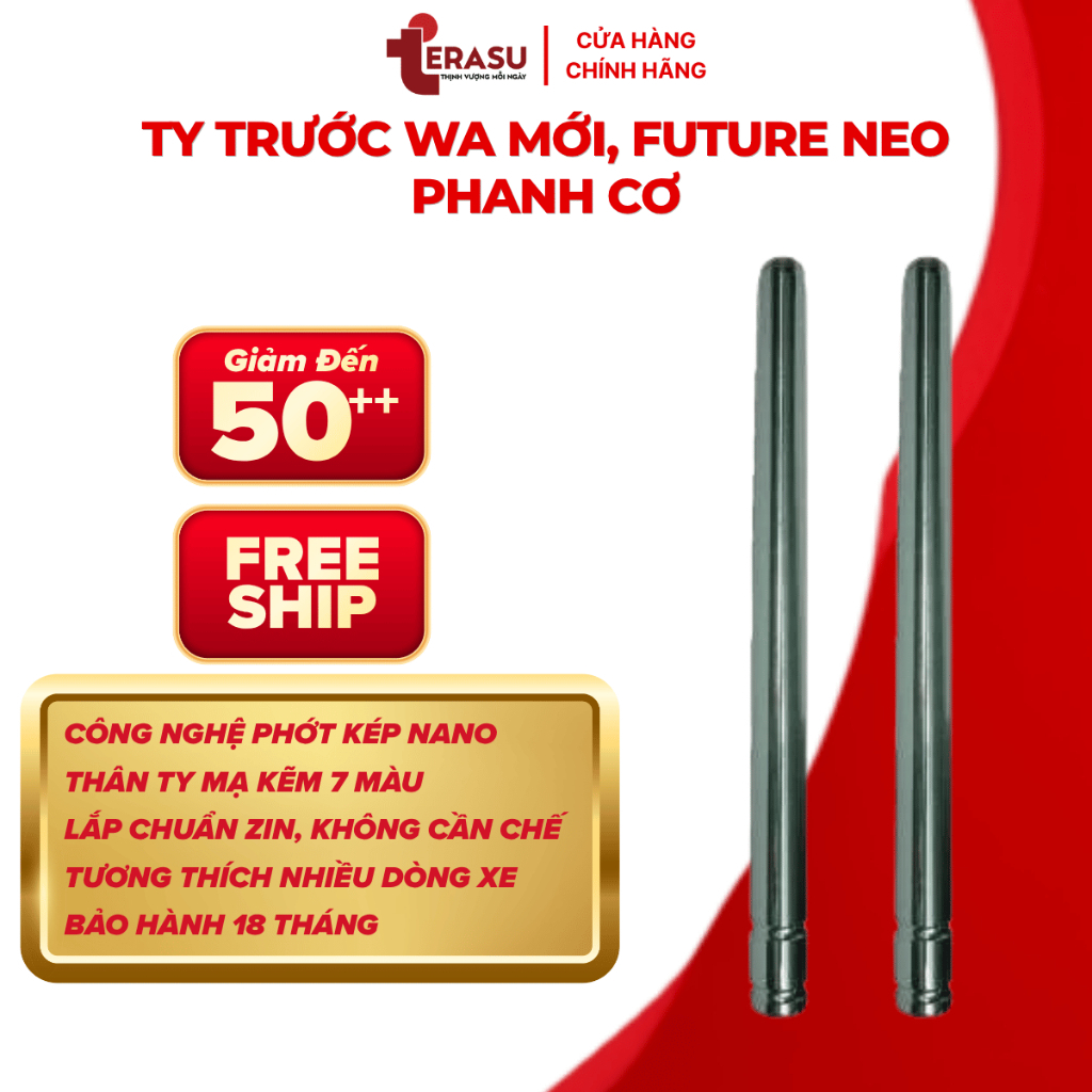 Ty Trước Wave Alpha Mới 110, Ty Phuộc Trước Future Neo Phanh Cơ Thương Hiệu Ikada (BH 18 Tháng)