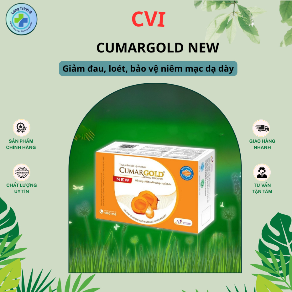 (CHÍNH HÃNG) CumarGold New- Hỗ Trợ Điều Trị Viêm Loét Dạ Dày ,giảm tác dụng phụ của hoá trị- Hộp 30 