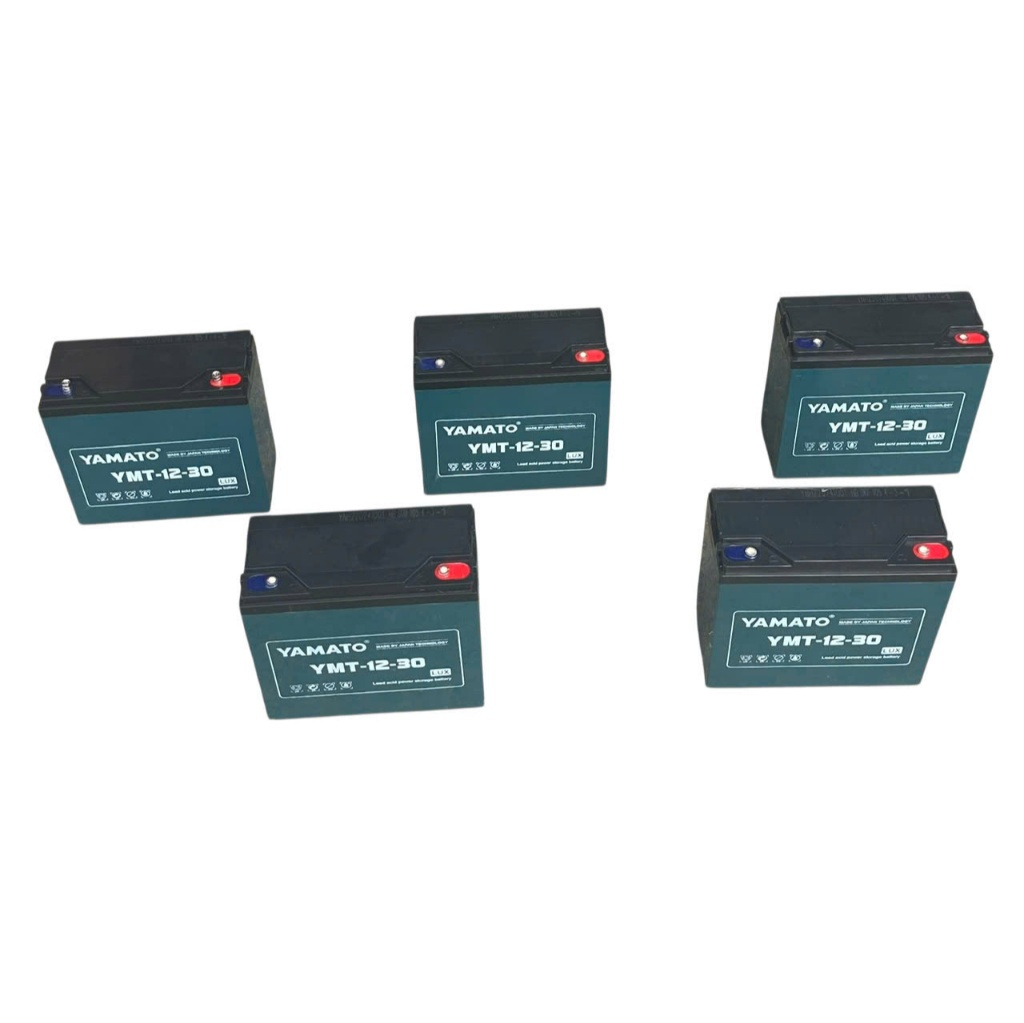 Combo 5 bình ắc quy xe máy điện 60V 30Ah YAMATO 30A màu xanh