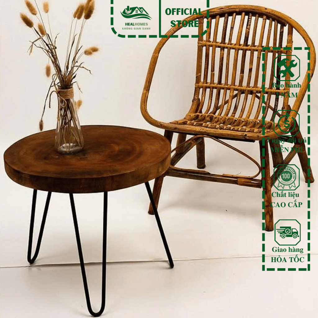 Ghế Lười Mây Tre Con Sò HEALHOMES, Ghế Thư Giãn Decor Phòng Khách, Ban Công, Sân Vườn, Bàn Ghế Uống 