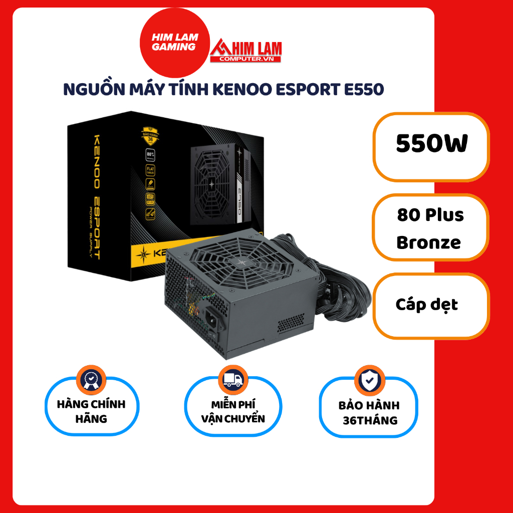 NGUỒN MÁY TÍNH KENOO ESPORT E550- 550W / E750-750W