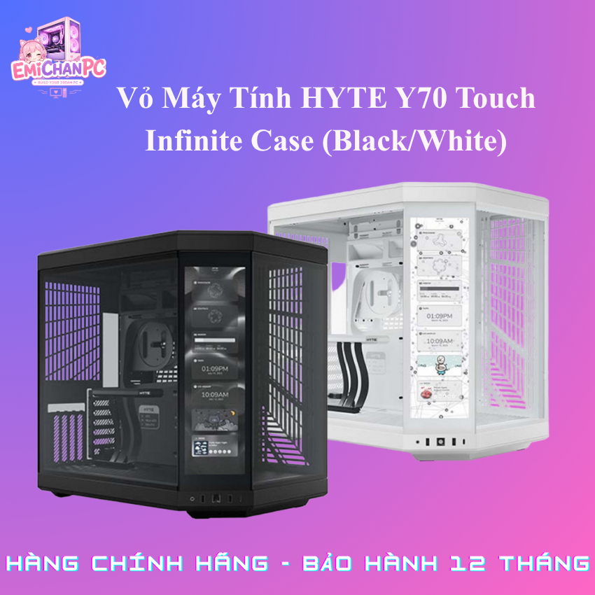 Vỏ Máy Tính HYTE Y70 Touch Infinite Case (Black/White) - BH 12 Tháng