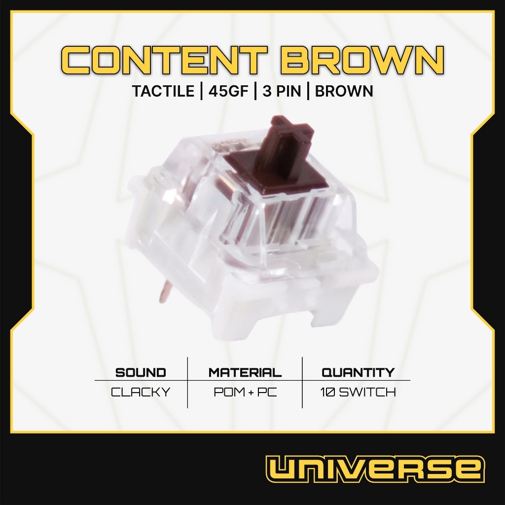 10 Switch KTT Content Brown Switch Tactile 45g 3 Pin POM + PC Công Tắc Bàn Phím Cơ Universe