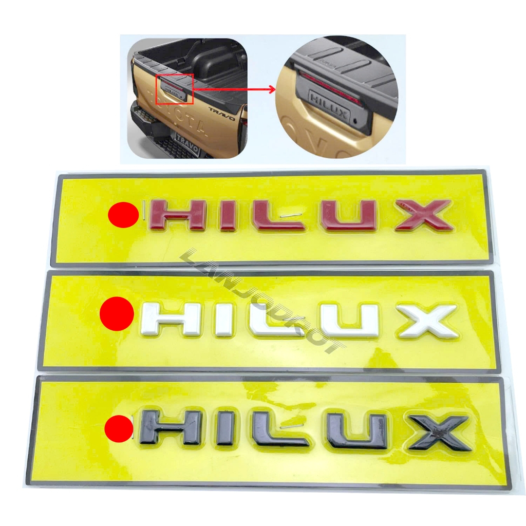 Chữ Nổi Hilux Dán Vị Trí Tay Mở Cốp Hilux 2026 2027 - Tem Chữ Hilux Dán Đuôi Xe Toyota Hilux