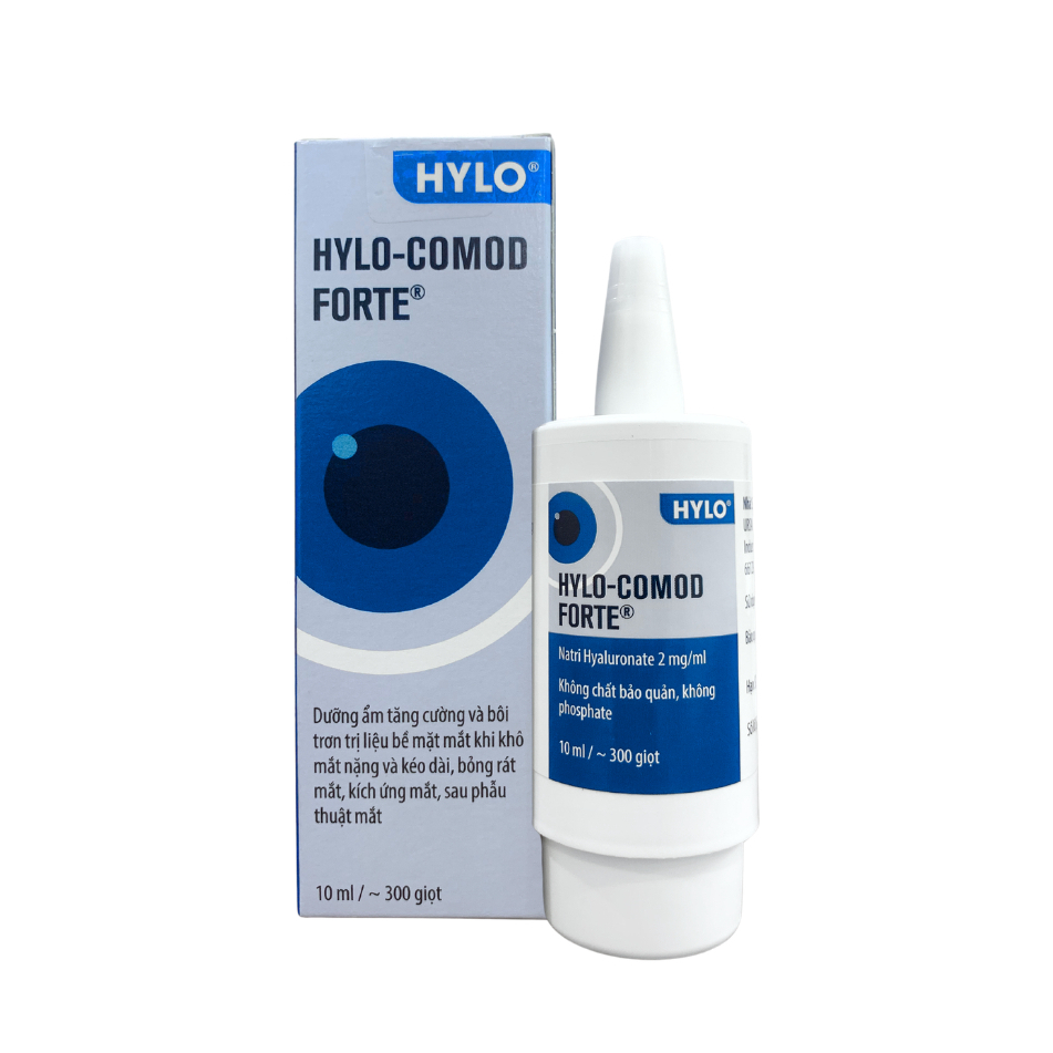 Dung dịch nhỏ mắt HYLO COMOD forte (HYLO GEL cũ) - Dưỡng ẩm, giảm tình trạng khô mắt, mỏi mắt