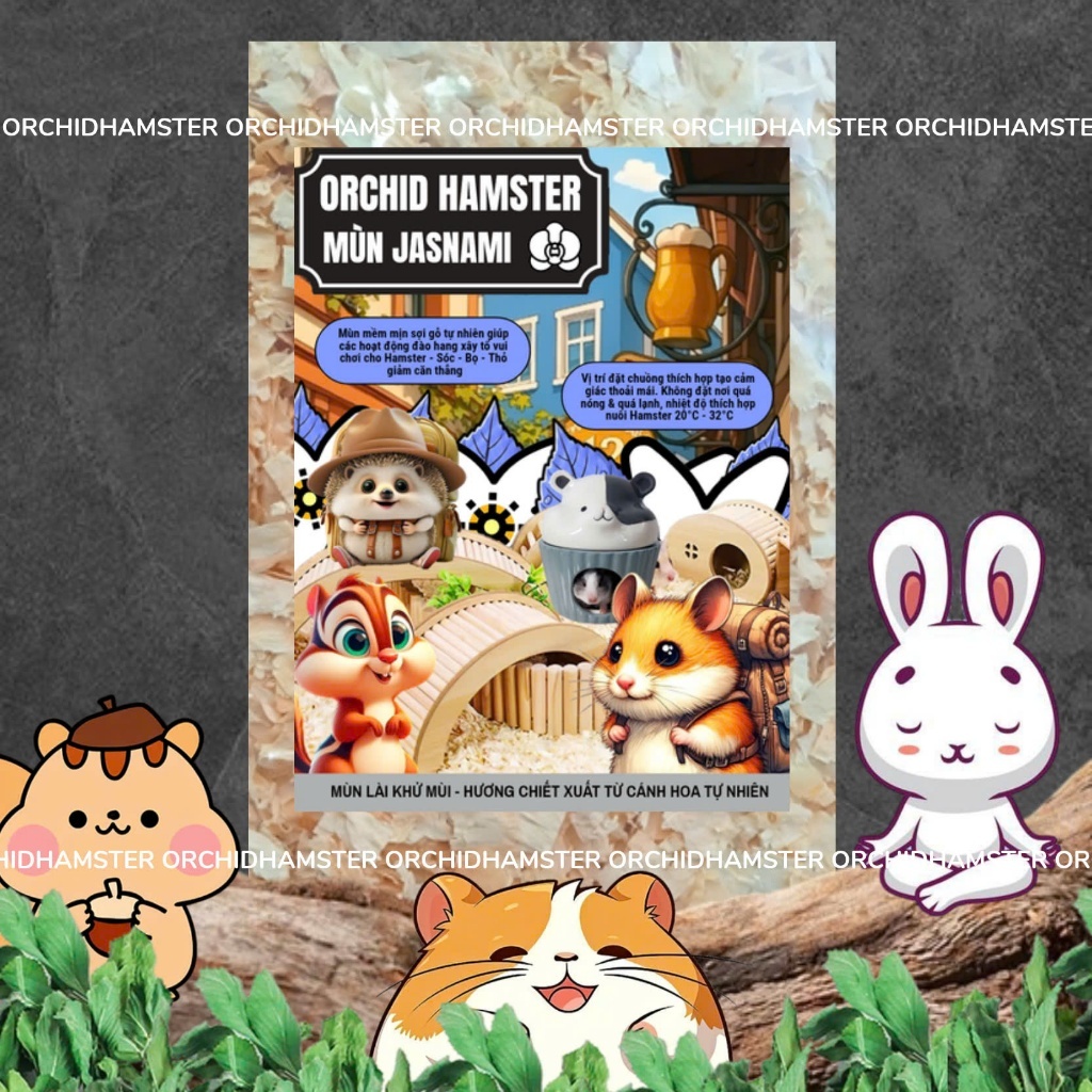 2KG Mùn Cưa Thơm Lót Chuồng Dành Cho Hamster Và Thú Nhỏ