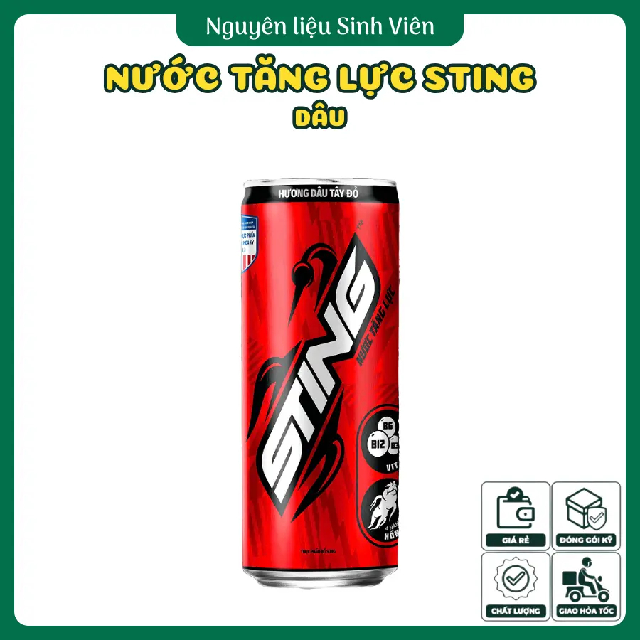 [Chính hãng có VAT] Nước tăng lực Sting vị dâu nhân sâm 320ml/330ml date mới, nước giải khát, đồ uốn