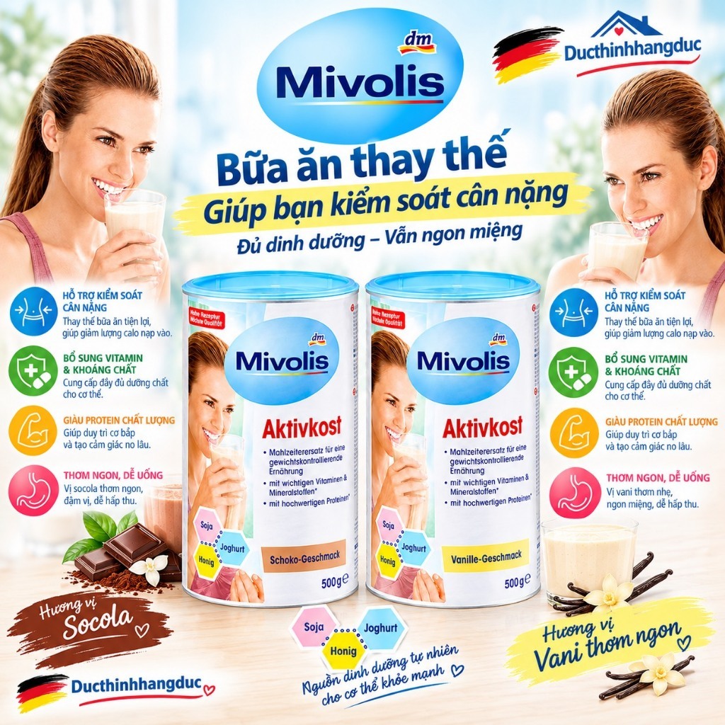 Sữa giảm cân Mivolis Diat Vitalkost - Hộp 500g - Hàng nội địa Đức