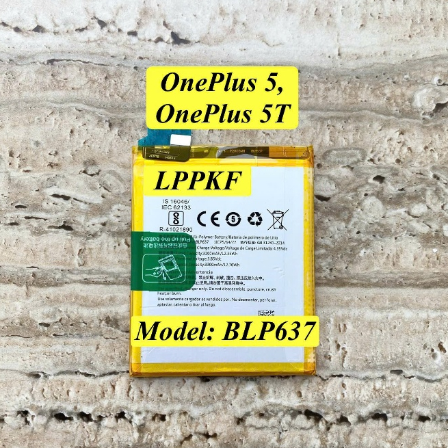 Pin Thay Cho ONEPLUS 5/5T. Model: BLP637. PIN LINH KIỆN New, Loại Tốt, Ít Lỗi.