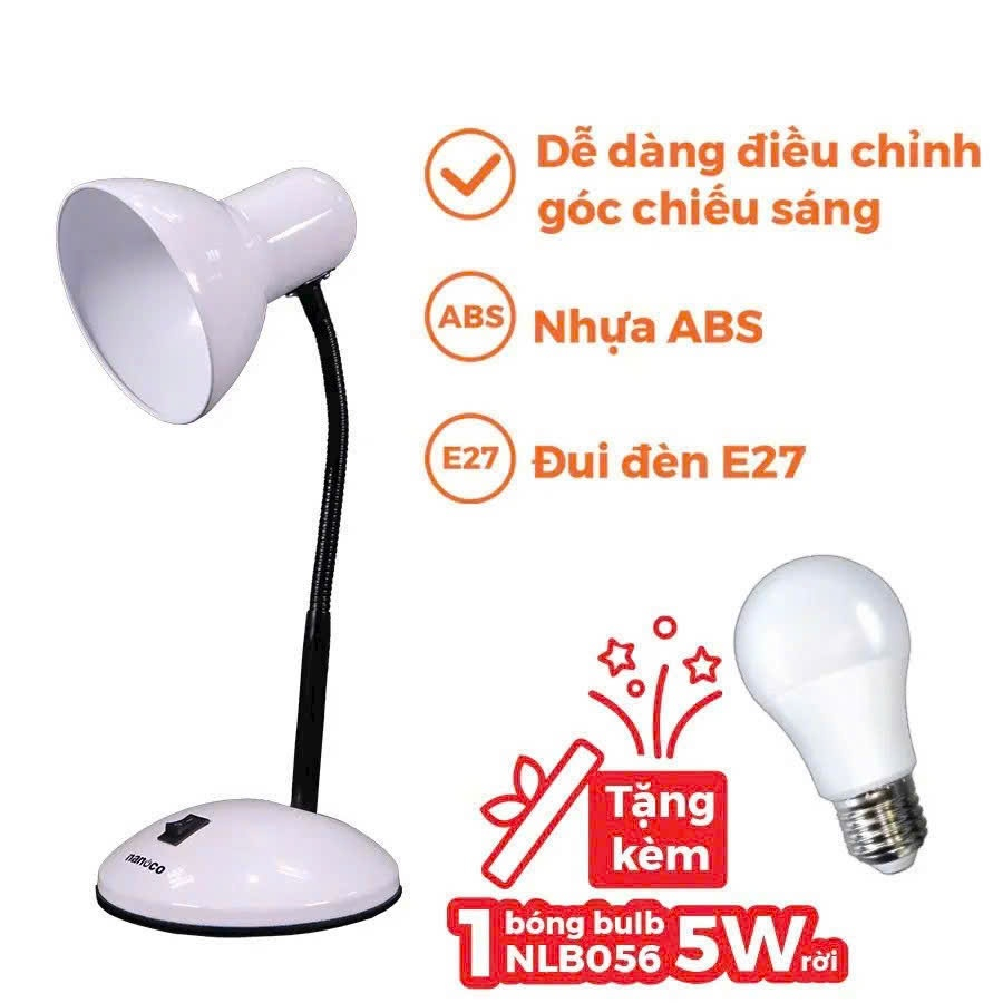 Đèn bàn Nanoco công suất 5w, đui đèn E27