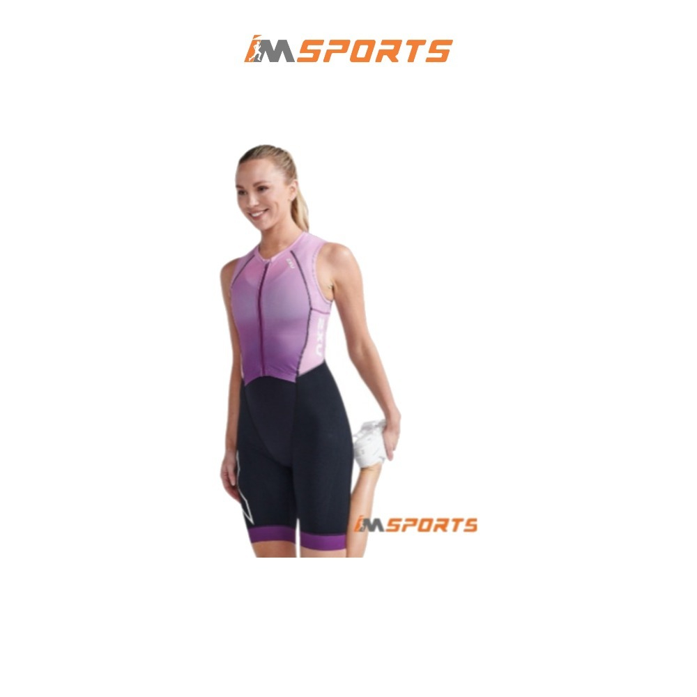 Bộ Quần Áo Ba Môn Phối Hợp Nữ 2XU Light Speed Front Zip Trisuit - Wood Violet/Pastel Pink - Chính Hã