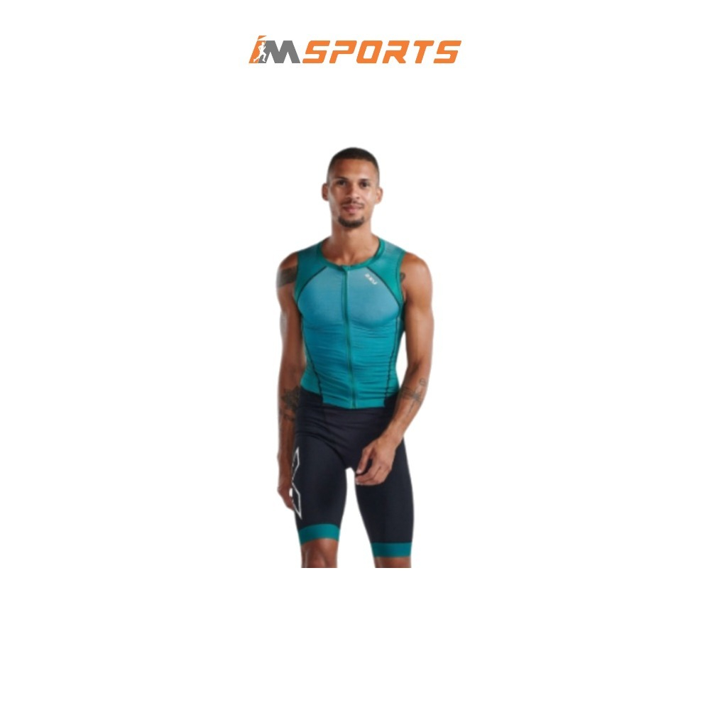 Light Speed | Bộ Quần Áo Ba Môn Nam 2XU Light Speed Front Zip Trisuit - Forest Green/Raft - Chính Hã
